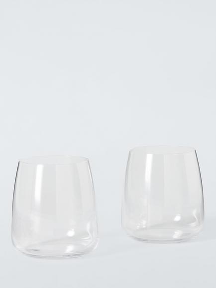 John Lewis Sora Crystal Glass Tumbler, Set of 2, 460ml, Clear, Clear