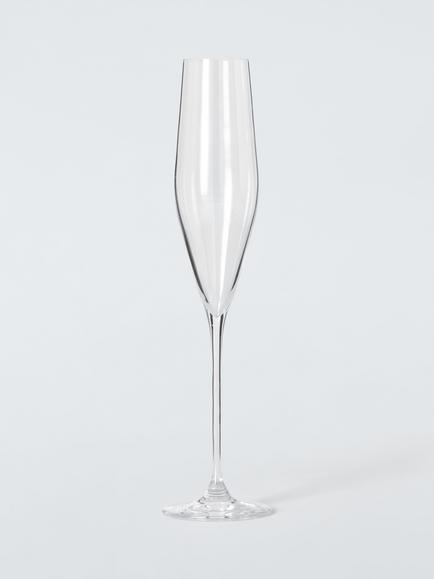 John Lewis Swan Crystal Glass Champagne Flute, Set of 4, 190ml, Clear - view 2, Clear