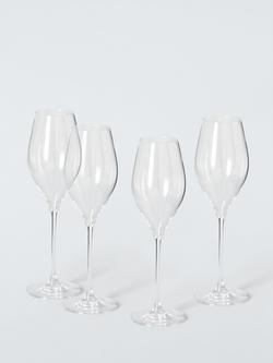 John Lewis Swan Crystal Prosecco Glass, Set of 4, 320ml, Clear, Clear