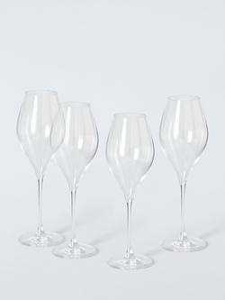 John Lewis Swan Crystal White Wine Glass, Set of 4, 430ml, Clear, Clear