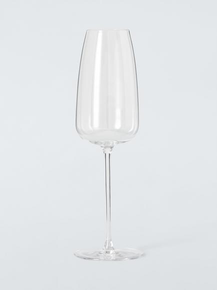 John Lewis Sora Crystal Glass Champagne Flute, Set of 2, 360ml, Clear - view 2, Clear