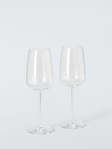 John Lewis Sora Crystal White Wine Glass, Set of 2, 480ml, Clear, Clear