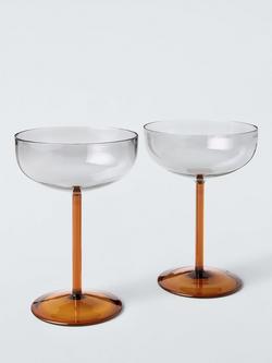 John Lewis Colour Luxe Coupe Cocktail Glass, Set of 2, 330ml, Multi