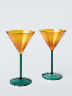John Lewis Colour Luxe Martini Cocktail Glass, Set of 2, 200ml, Multi