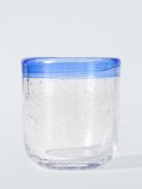 John Lewis Bubble Colour Rim Glass Tumbler, 350ml, Blue