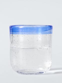 John Lewis Bubble Colour Rim Glass Tumbler, 350ml, Blue - view 2, Multi