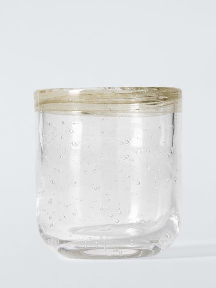 John Lewis Bubble Colour Rim Glass Tumbler, 350ml, Green, Multi