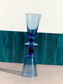 John Lewis Coastal Wine Glass, 240ml, Blue - view 2, Blue