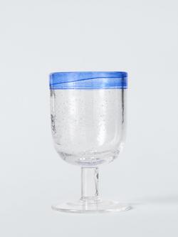 John Lewis Bubble Colour Rim Wine Glass, 260ml, Blue, Multi