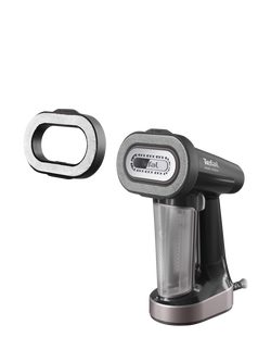 Tefal PureForce DT8765 Clothes Steamer, Pink Metal/Black, Pink Metal/Black