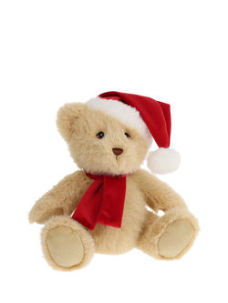Keel Toys Christmas Bear with Hat & Scarf Soft Toy, 20cm, Multi