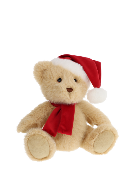 Keel Toys Christmas Bear with Hat & Scarf Soft Toy, 20cm, Multi