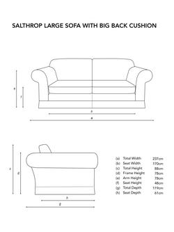 John Lewis x Sophie Conran Salthrop Medium Sofa Replacement Loose Cover - view 2, Petunia Red Stripe