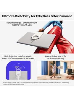 Samsung The Movingstyle LSM7F Quad HD Portable Touch Screen Smart TV, 27 inch with Built-in Battery, Cream - view 2, Cream