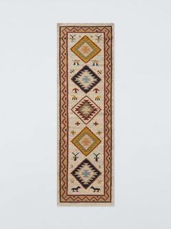 John Lewis Nadia Motif Kelim Wool Rich Runner Rug, L240 x W70 cm, Multi, Multi