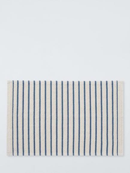John Lewis Coastal Stripe Bath Mat, Indigo, Indigo