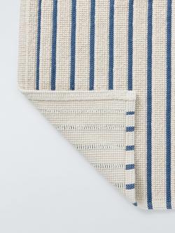John Lewis Coastal Stripe Bath Mat, Indigo - view 2, Indigo