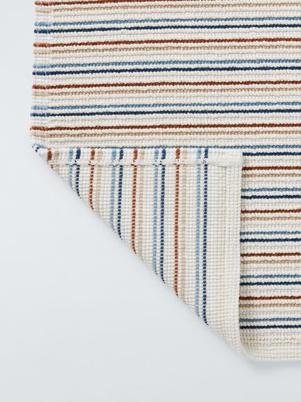 John Lewis Coastal Stripe Bath Mat, Multi - view 2, Multi