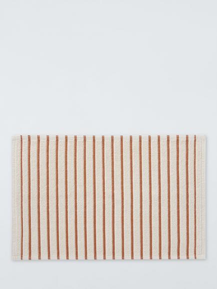 John Lewis Coastal Stripe Bath Mat, Sienna, Sienna