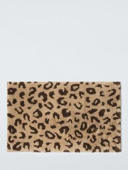 John Lewis Tufted Leopard Print Bath Mat, Warm Sand/Cocoa, Warm Sand/Cocoa