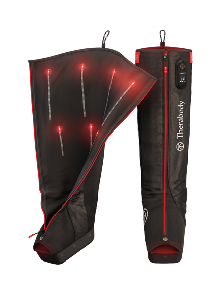 Therabody JetBoots PRO Plus Recovery Boots, Black/Red