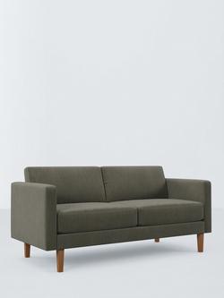 John Lewis Eavis Large 3 Seater Sofa, Light Leg, Scandi Textured Green, Scandi Textured Green