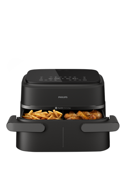 Philips NA150/09 Dual Basket Flex Air Fryer, Black, Black