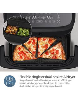 Philips NA150/09 Dual Basket Flex Air Fryer, Black - view 2, Black