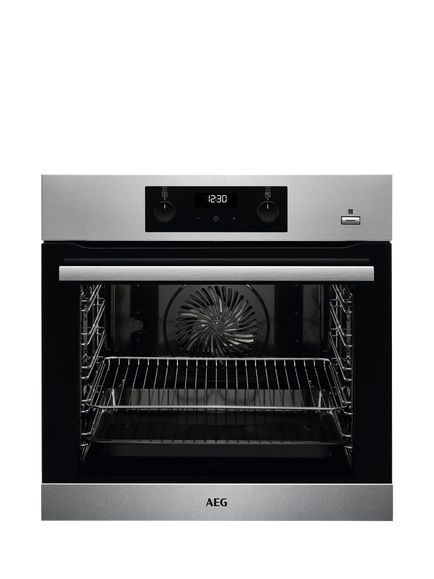 AEG OUTLET BES355010M Built In Electric Single Oven with Steam Function, Like New, Stainless Steel, Stainless Steel