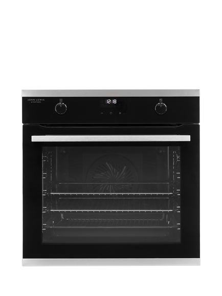 John Lewis OUTLET JLBIOS641 Built In Electric Single Oven, Like New, Black, Black