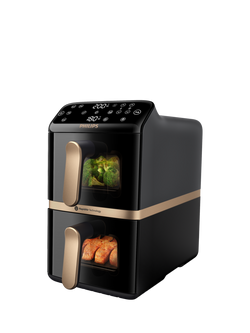 Philips 4000 Series NA462/79 Stacked Dual Basket Air Fryer, Black, Black