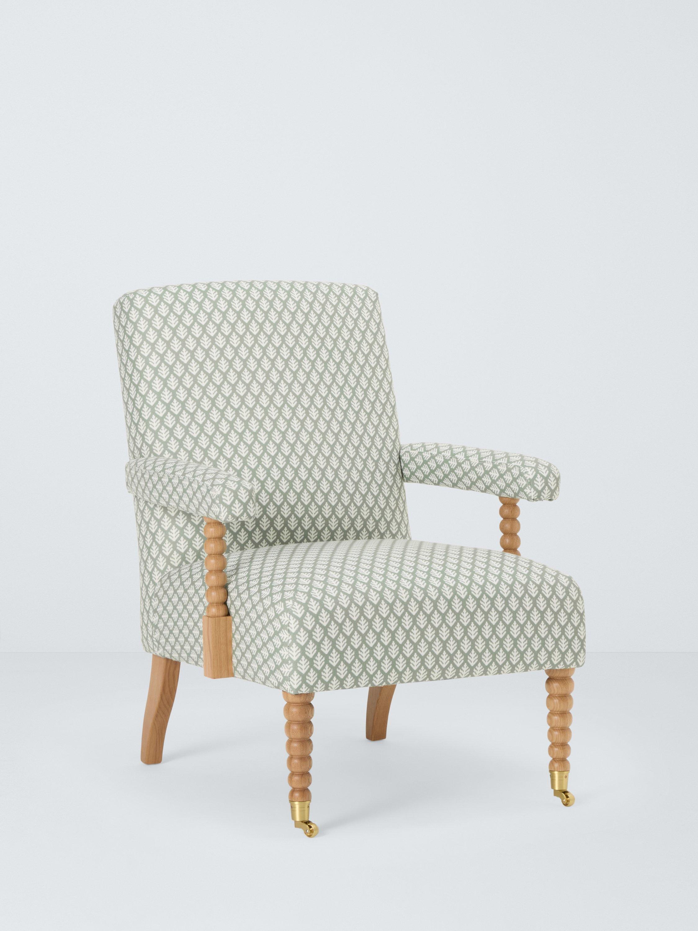 Classic Bobbin Range, John Lewis Classic Bobbin Armchair, Light Leg, Elm Leaf Green