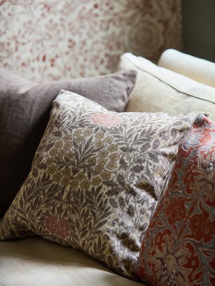 Morris & Co. Daisy & Oak Furnishing Fabric - view 2, Chestnut/Primrose