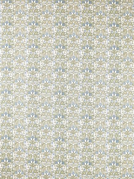 Morris & Co. Oak & Blossom Furnishing Fabric, Umber/Mineral Blue