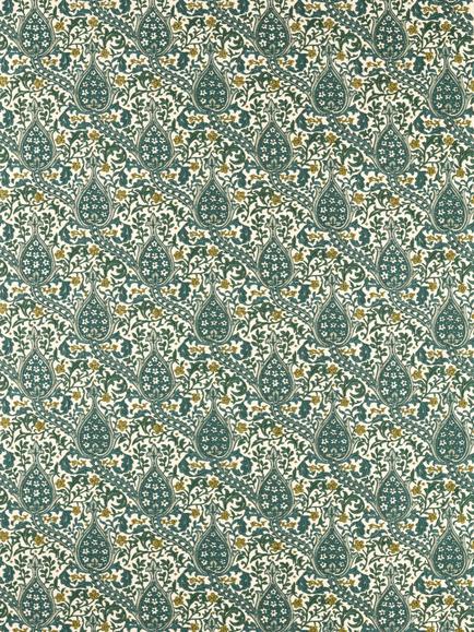 Morris & Co. Persian Tulip Embroidery Furnishing Fabric, Evergreen