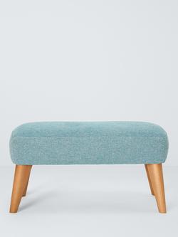 John Lewis Bergen II Footstool, Light Leg, Aquaclean Matilda Teal