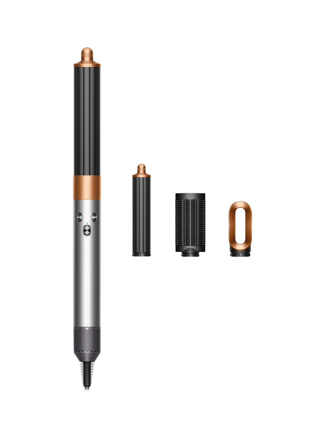 Product image 1 of 7, which shows Dyson Airwrap Origin Hair Styler, Nickel Copper