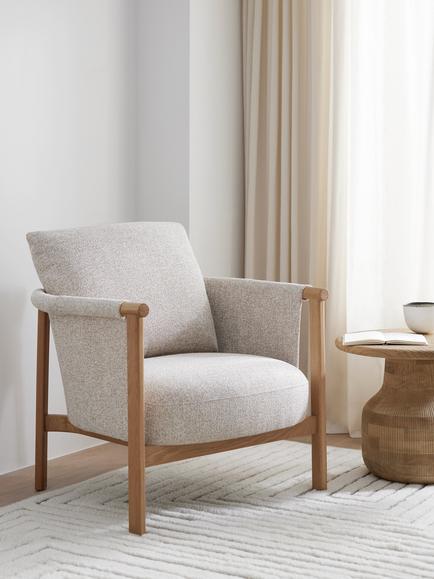 John Lewis Sling Armchair, Light Leg, Natural Texture - view 2, Natural Texture