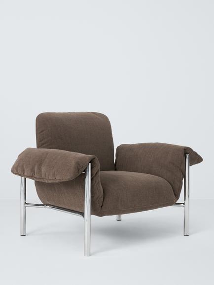 John Lewis Pillow Lounge Armchair, Brown, Brown