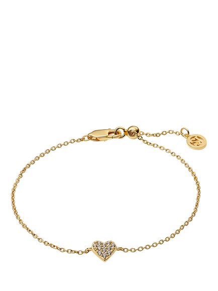 Sif Jakobs Jewellery Cubic Zirconia Heart Bracelet, Gold, Gold