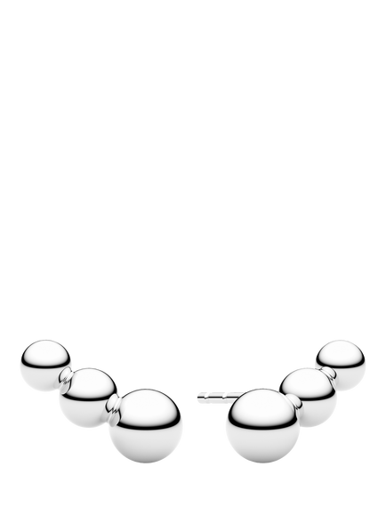 Sif Jakobs Jewellery Bormio Piccolo Triple Ball Stud Earrings, Silver, Silver