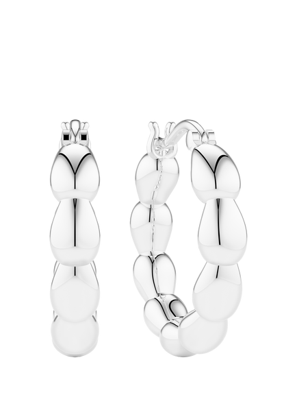 Sif Jakobs Jewellery Goccia Cerchi Pianura Medio Earrings, Silver