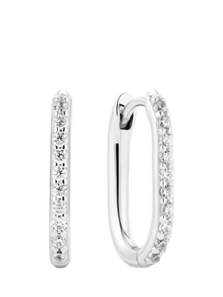 Sif Jakobs Jewellery Capriana Cubic Zirconia Hoop Earrings, Silver
