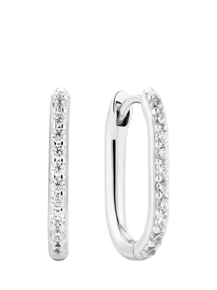 Sif Jakobs Jewellery Capriana Cubic Zirconia Hoop Earrings, Silver