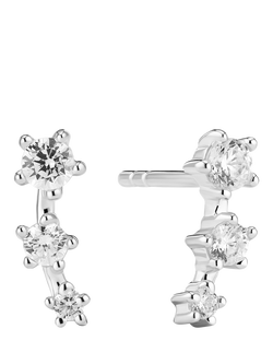 Sif Jakobs Jewellery Lucente Tre Crystal Earrings, Silver