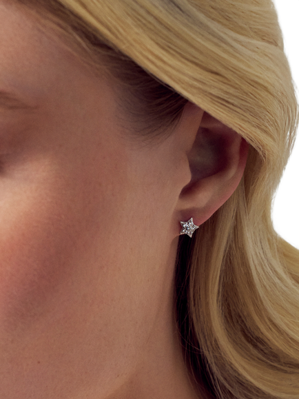Sif Jakobs Jewellery Astri Crystal Star Stud Earrings - view 2, Silver