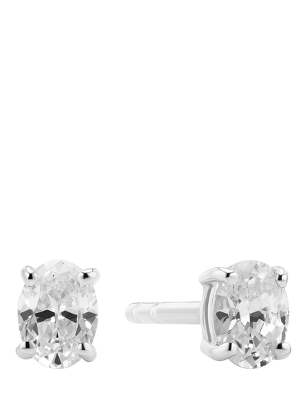Sif Jakobs Jewellery Ovale Crystal Stud Earrings, Silver