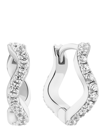 Sif Jakobs Jewellery Ellera Waves Medio Crystal Earrings, Silver