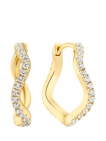 Sif Jakobs Jewellery Ellera Waves Grande Earrings, Gold, Gold