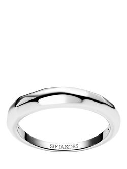 Sif Jakobs Jewellery Roccia Textured Polished Ring, Silver, Silver